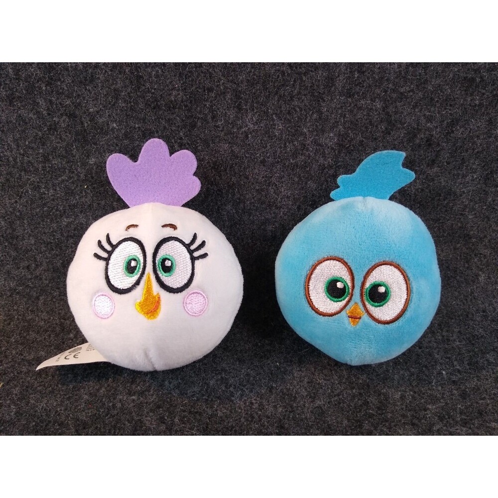 2 Angry Birds Burger King White Matilda Jake Blue Plush Mini Toy Stuffed Animals - Picture 7 of 8
